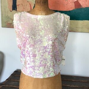 Anthropologie cashmere sequined top